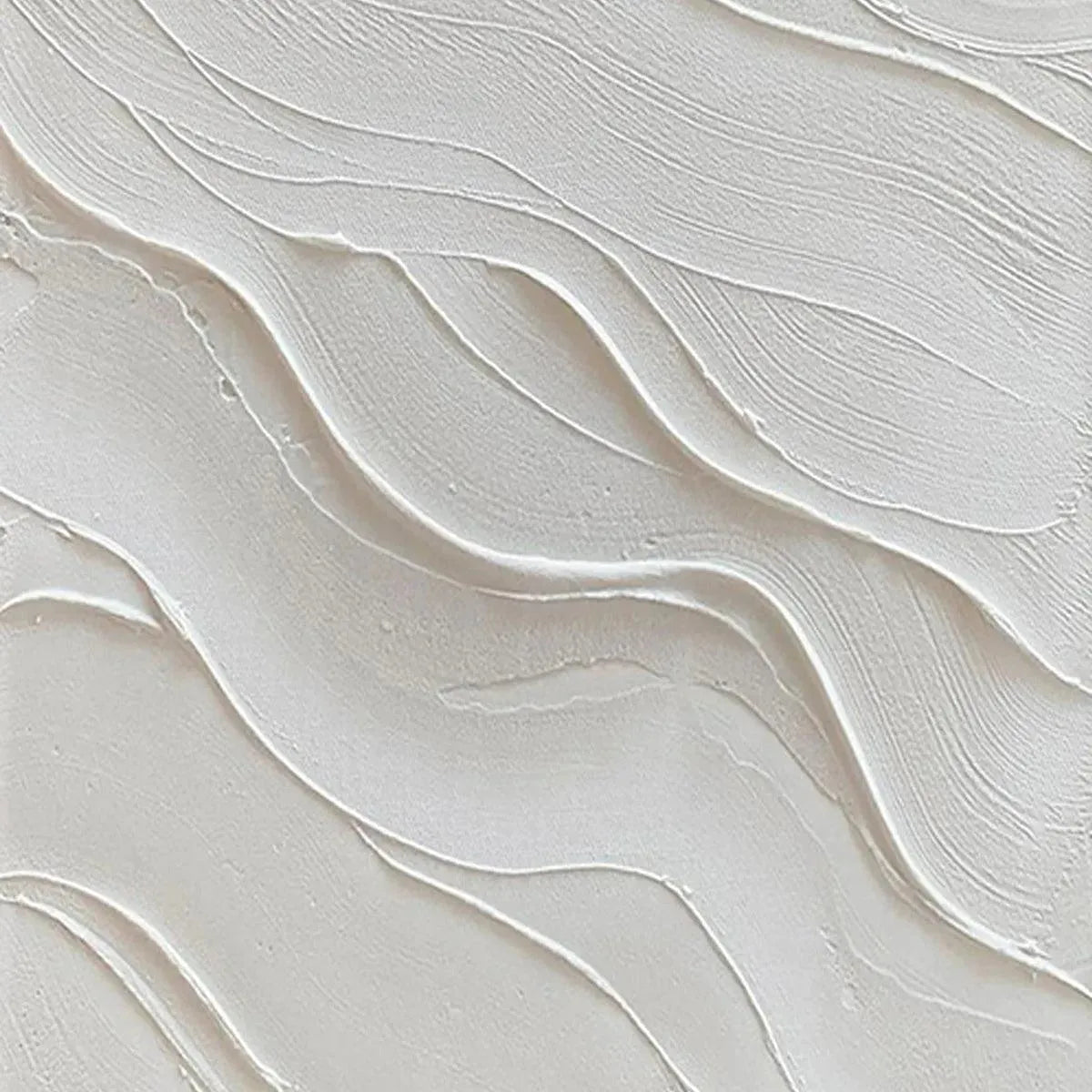 SERENE RIPPLES: Abstract Minimalist Textured White Painting for Living Room - Image 7