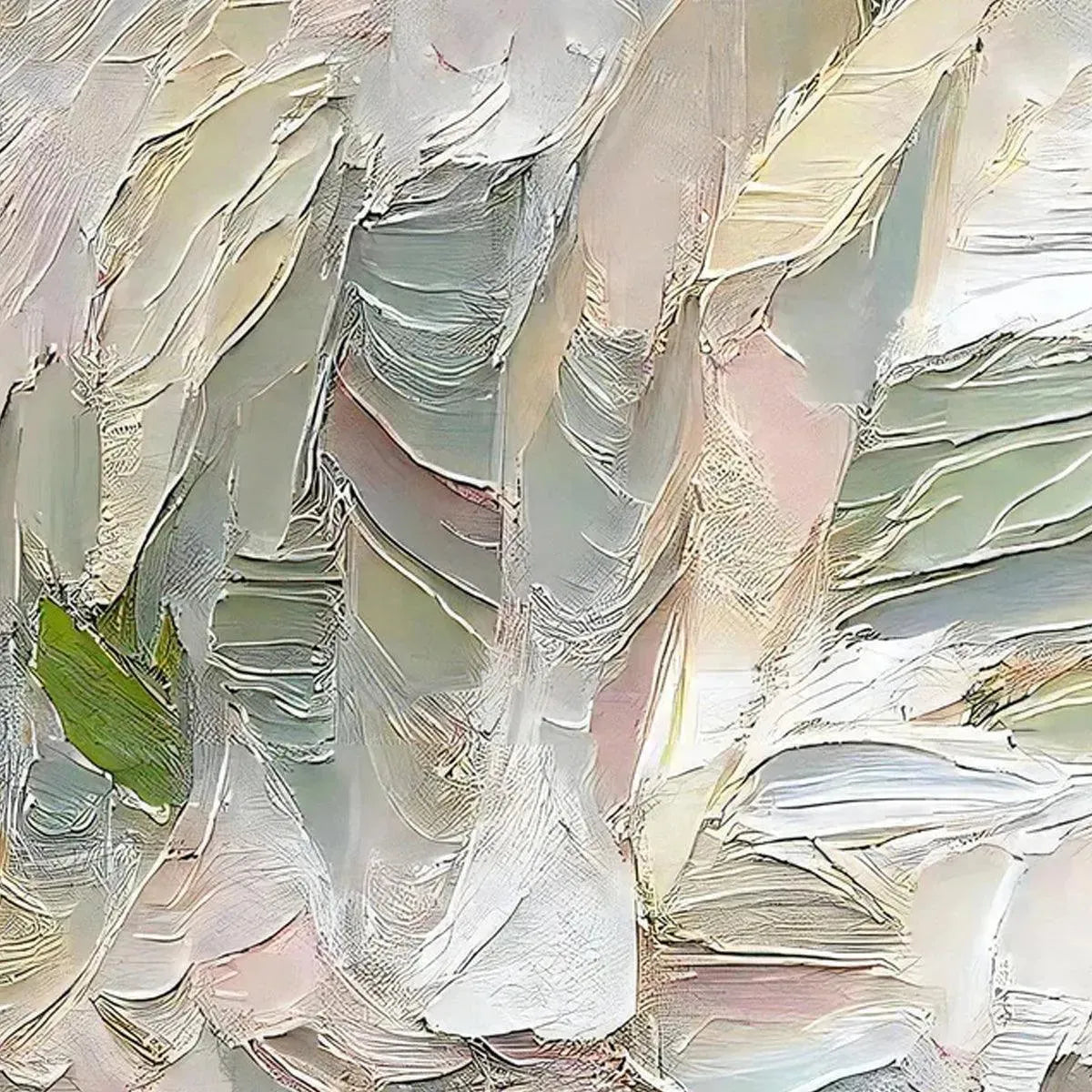 PINK WHISPERS: Textured Abstract Painting in Pink and Green - Image 8