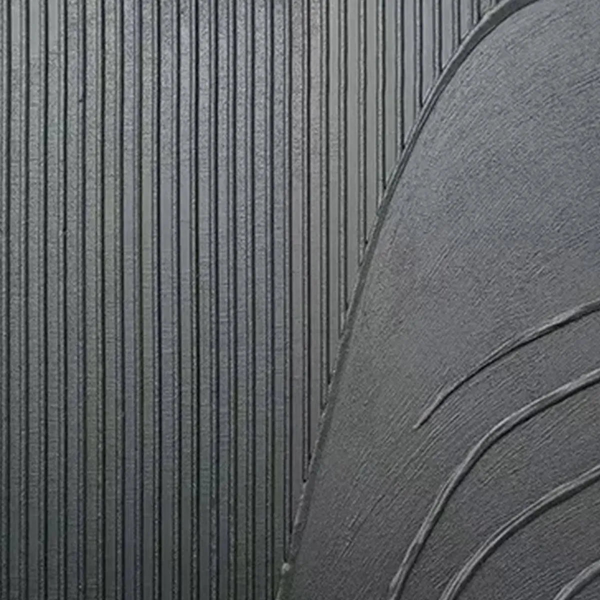 BLACK TEXTURED CURVES: Minimalist Textured Abstract Painting - Image 4