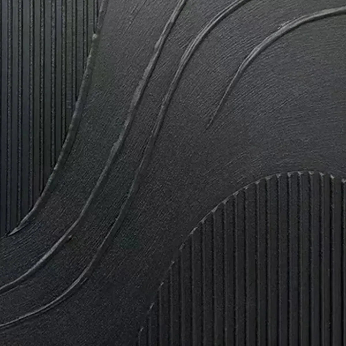 BLACK TEXTURED CURVES: Minimalist Textured Abstract Painting - Image 7