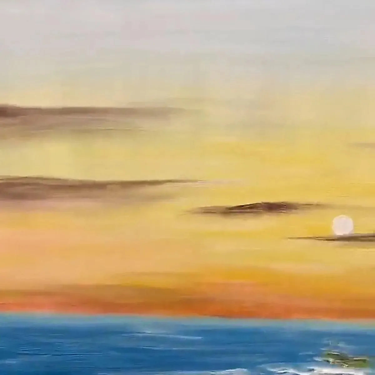 SUNKISSED SHORES: Vertical Ocean Sunset Painting, Beach Wall Art - Image 7