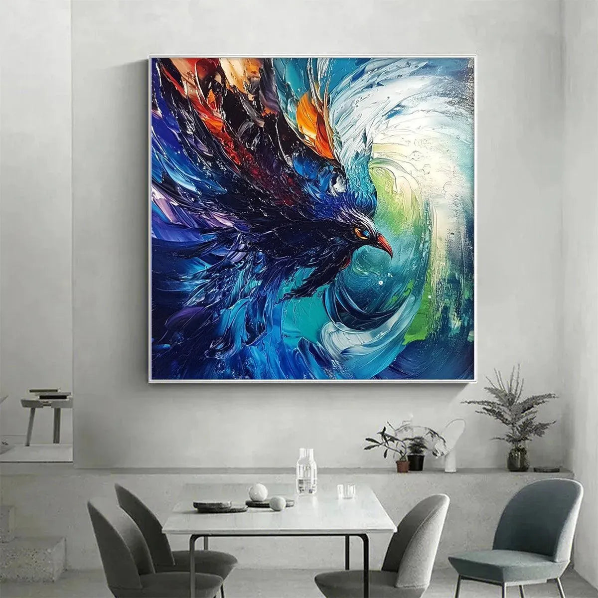 STORM RAZOR: Dynamic Impasto Bird Painting - Image 2