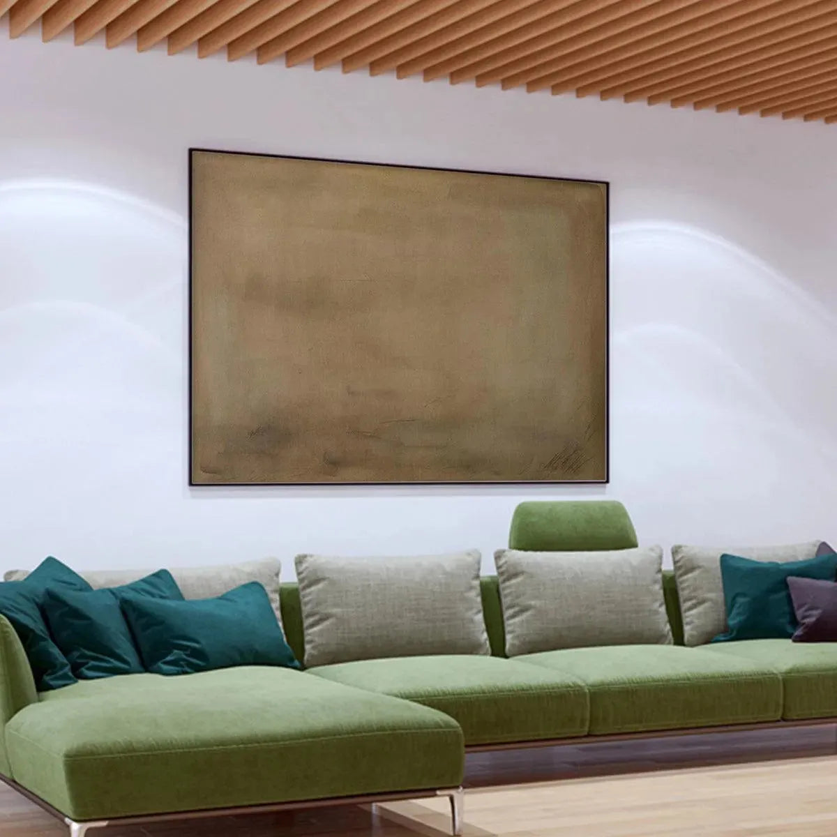 EARTHY MINIMALIST LANDSCAPE: Minimalist Abstract Painting in Brown - Image 7