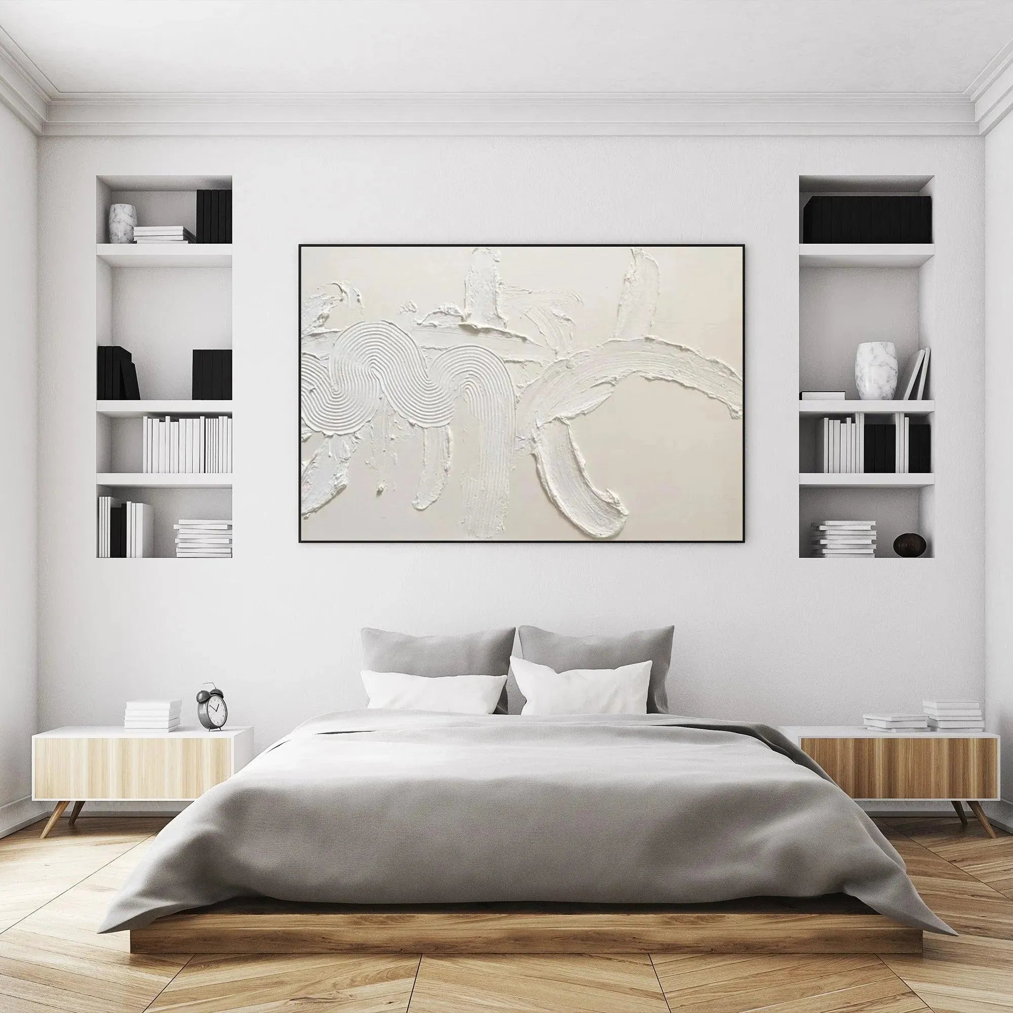 WHITE TEXTURED ABSTRACT: Textured Abstract Painting in White - Image 5
