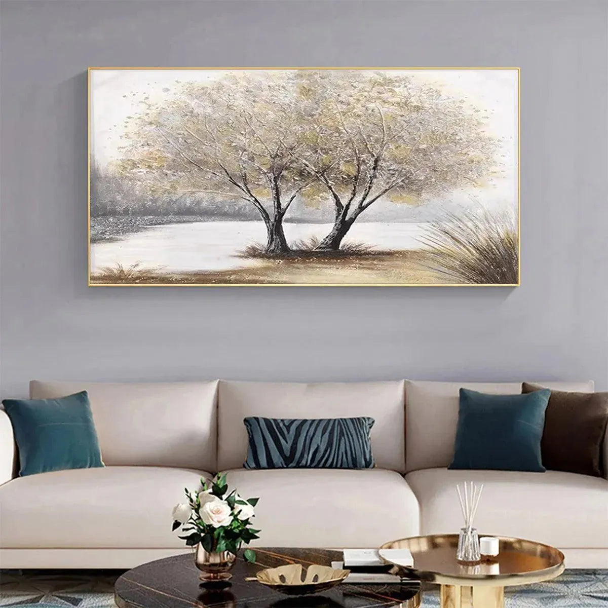 TWILIGHT TREES: Serene Landscape Painting of Trees by the Water - Image 2