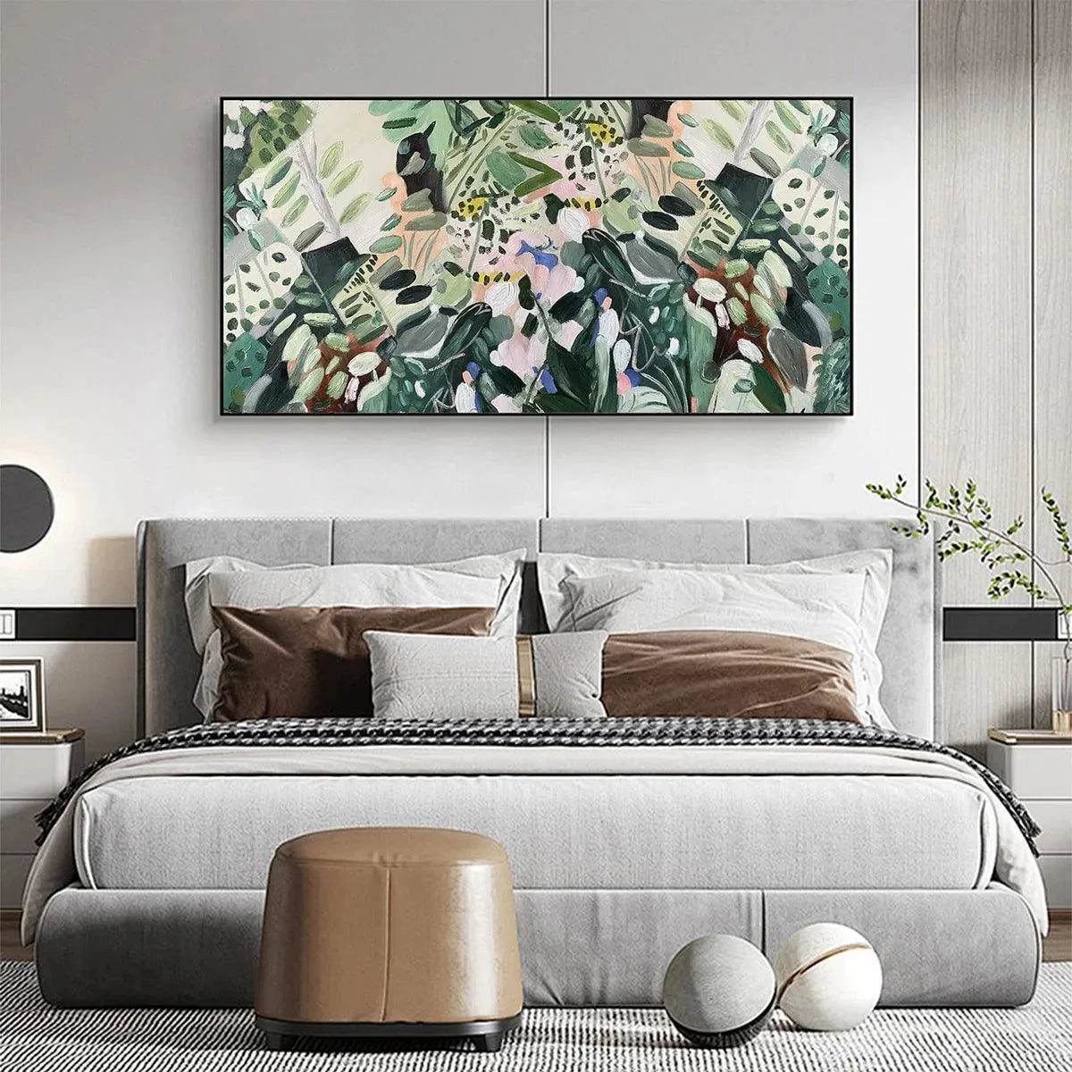 SECRET GARDEN: Panoramic Green Botanical Landscape Painting - Image 6