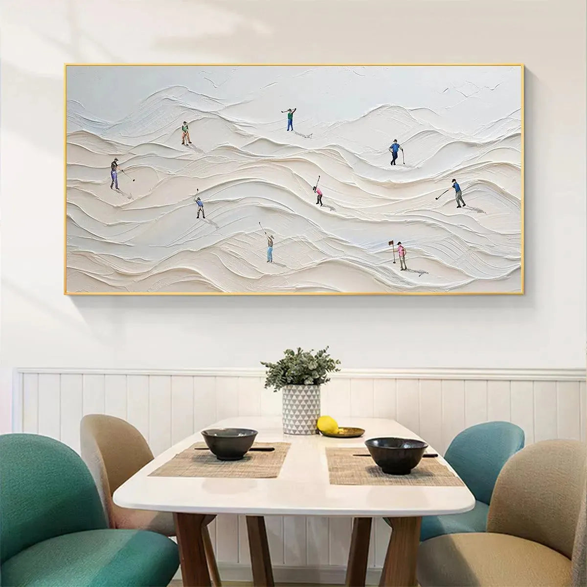 FAIRWAY VISTA: Textured Golf Course Landscape Painting for Office - Image 4