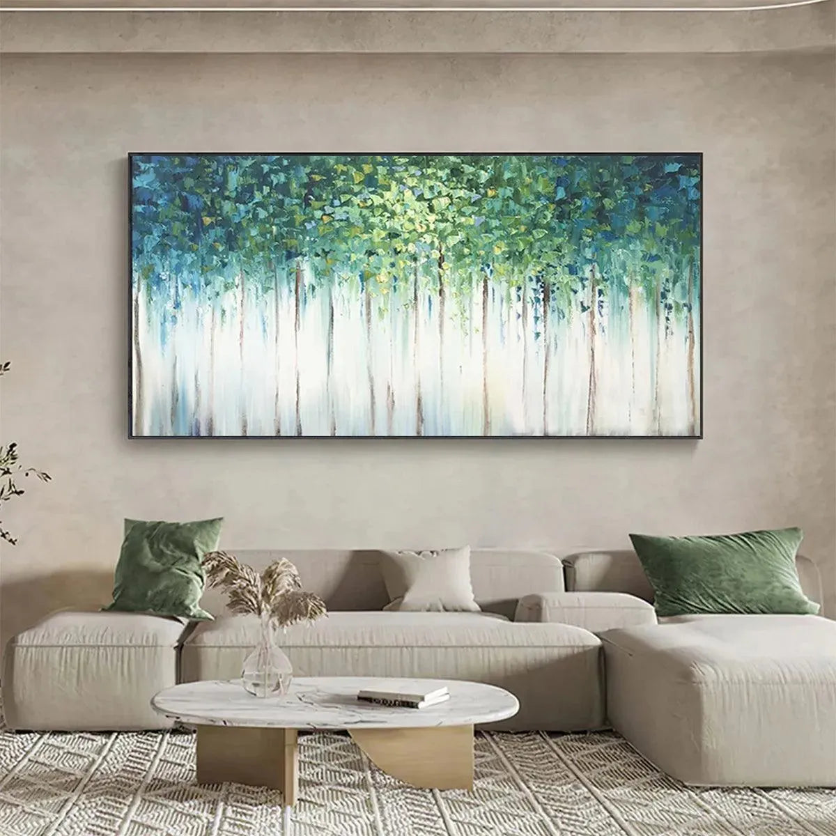 EMERALD FOREST: Abstract Forest Painting in Green and Blue - Image 4