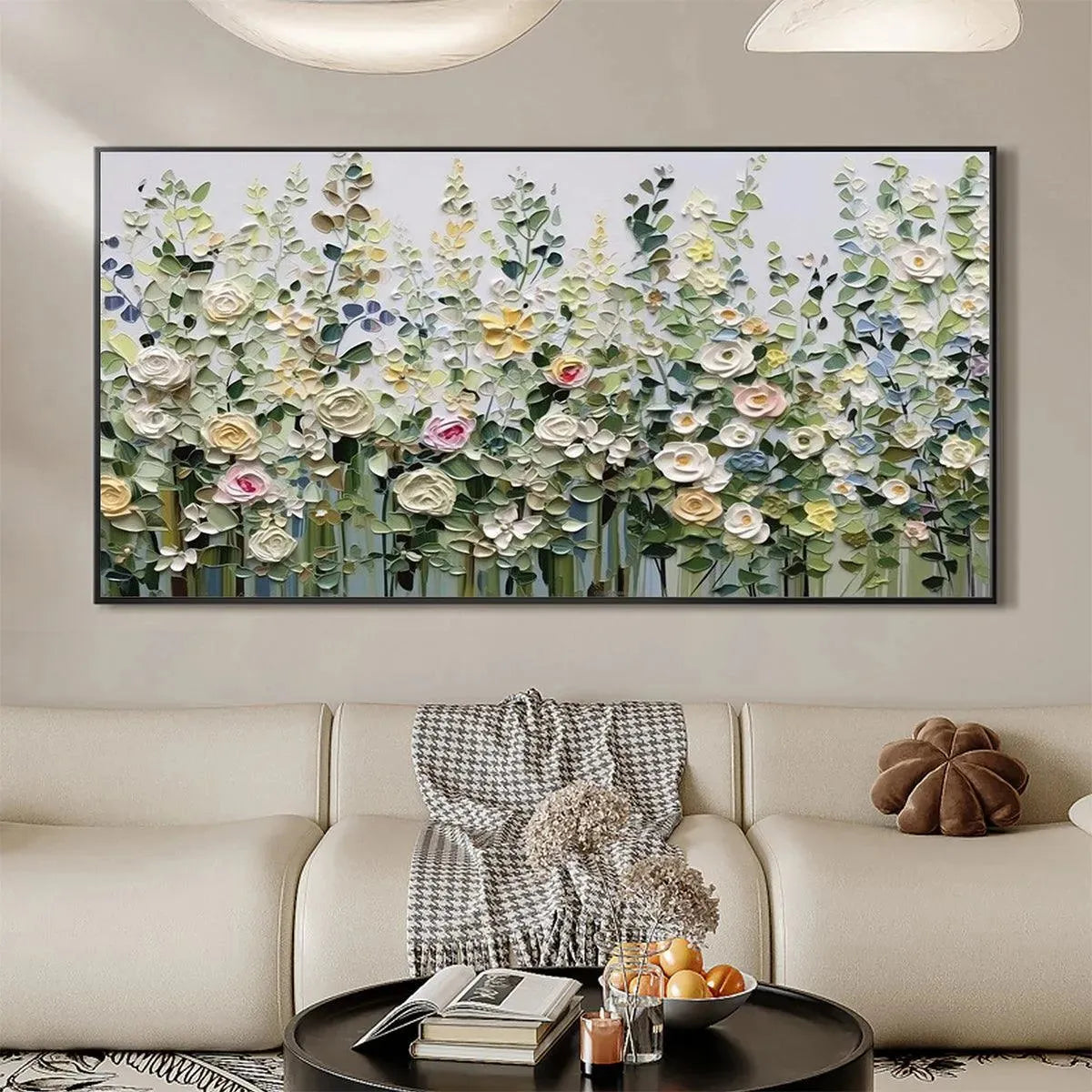 SPRING MEADOW: Textured Impasto Floral Meadow Painting - Image 2