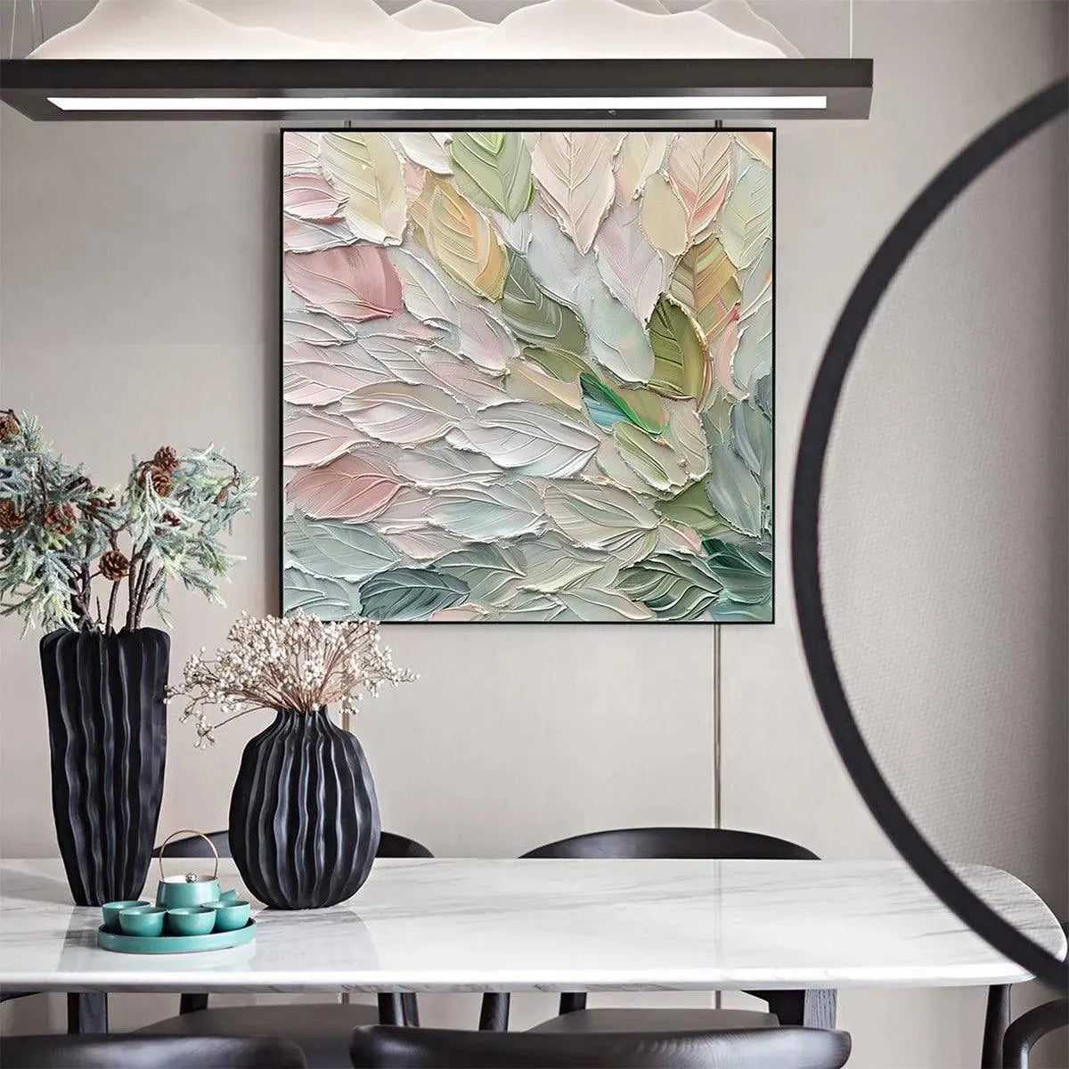 PASTEL DREAM: Square Textured Impasto Floral Painting - Image 5