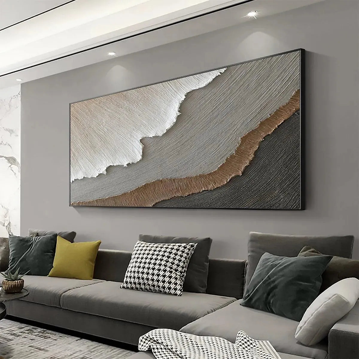 EARTH TONES: Textured Abstract Landscape Painting in Neutral Colors - Image 4