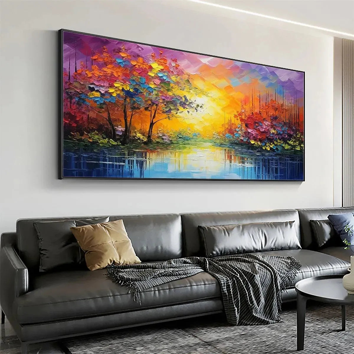 ENCHANTED RIVERVIEW: Colorful Landscape Painting - Image 5