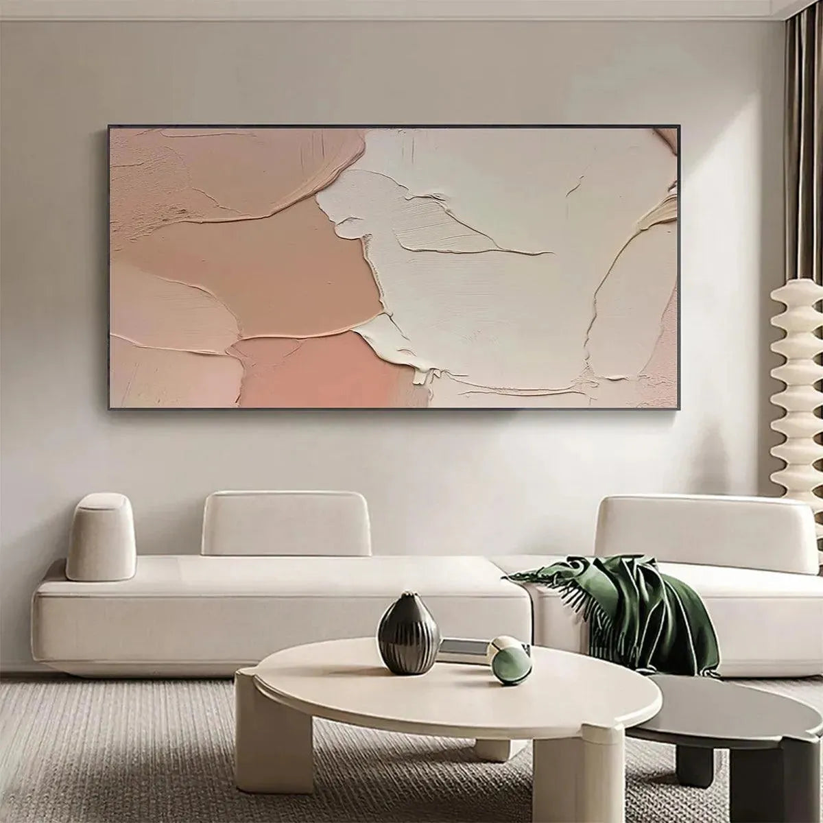 NUDE ABSTRACT: Textured Abstract Painting in Neutral Tones - Image 2