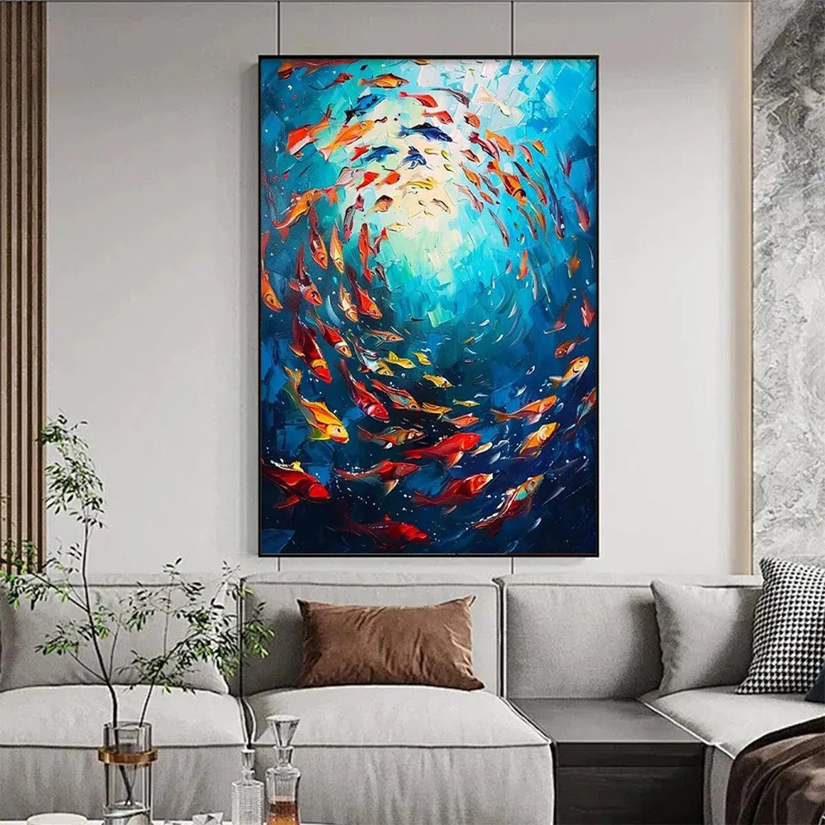CORAL REEF DANCE: Vibrant Painting of Colorful Fish - Image 7