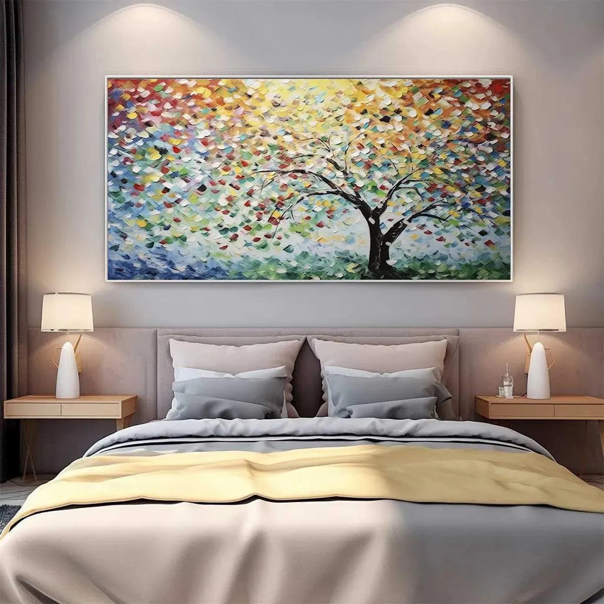 RAINBOW TREE: Textured Impasto Tree Painting in Vibrant Colors - Image 6