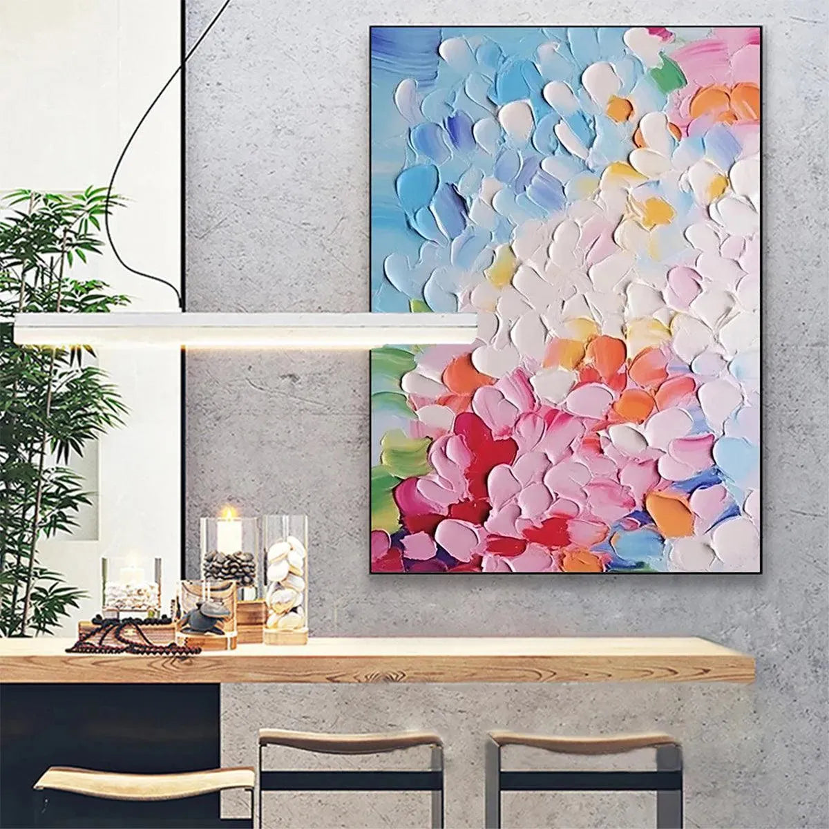 BLOOMING BOUQUET: Textured Impasto Floral Painting in Vibrant Colors - Image 6