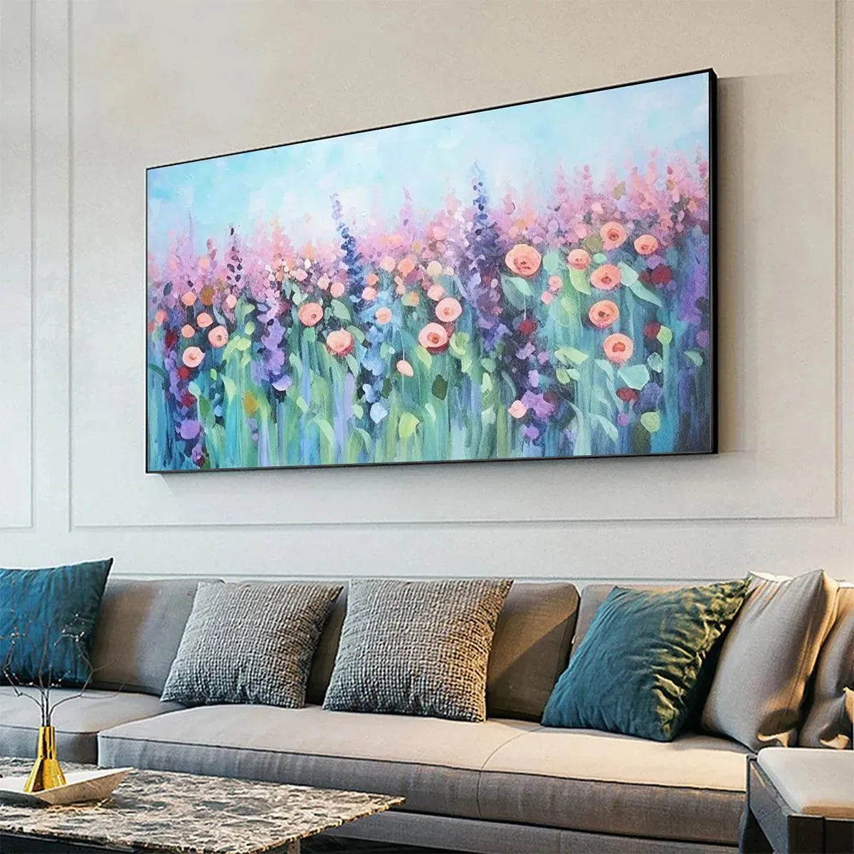 PASTEL MEADOW: Impressionistic Floral Landscape Painting - Image 4