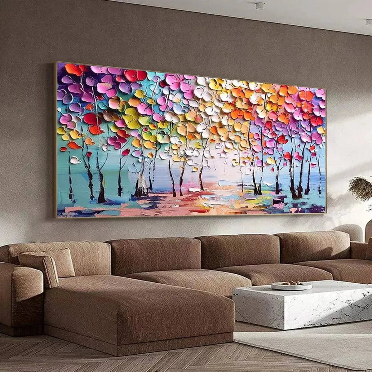 ENCHANTED FOREST: Textured Impasto Forest Painting in Vibrant Colors - Image 4