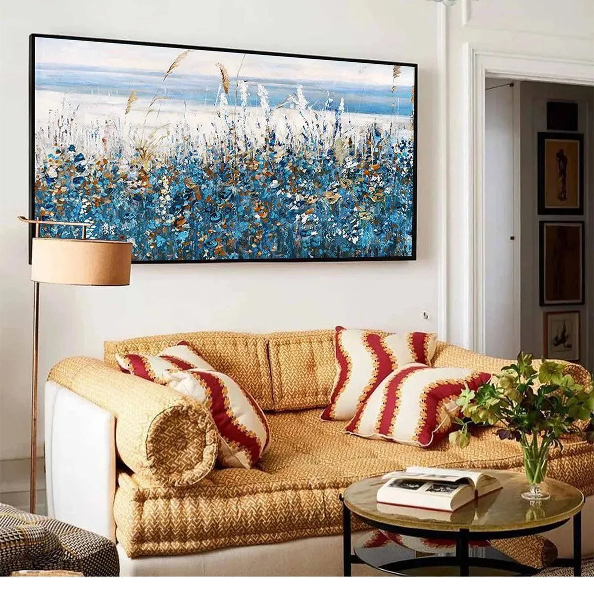 BLUE DUNES: Coastal Landscape Painting with Blue Flowers - Image 6