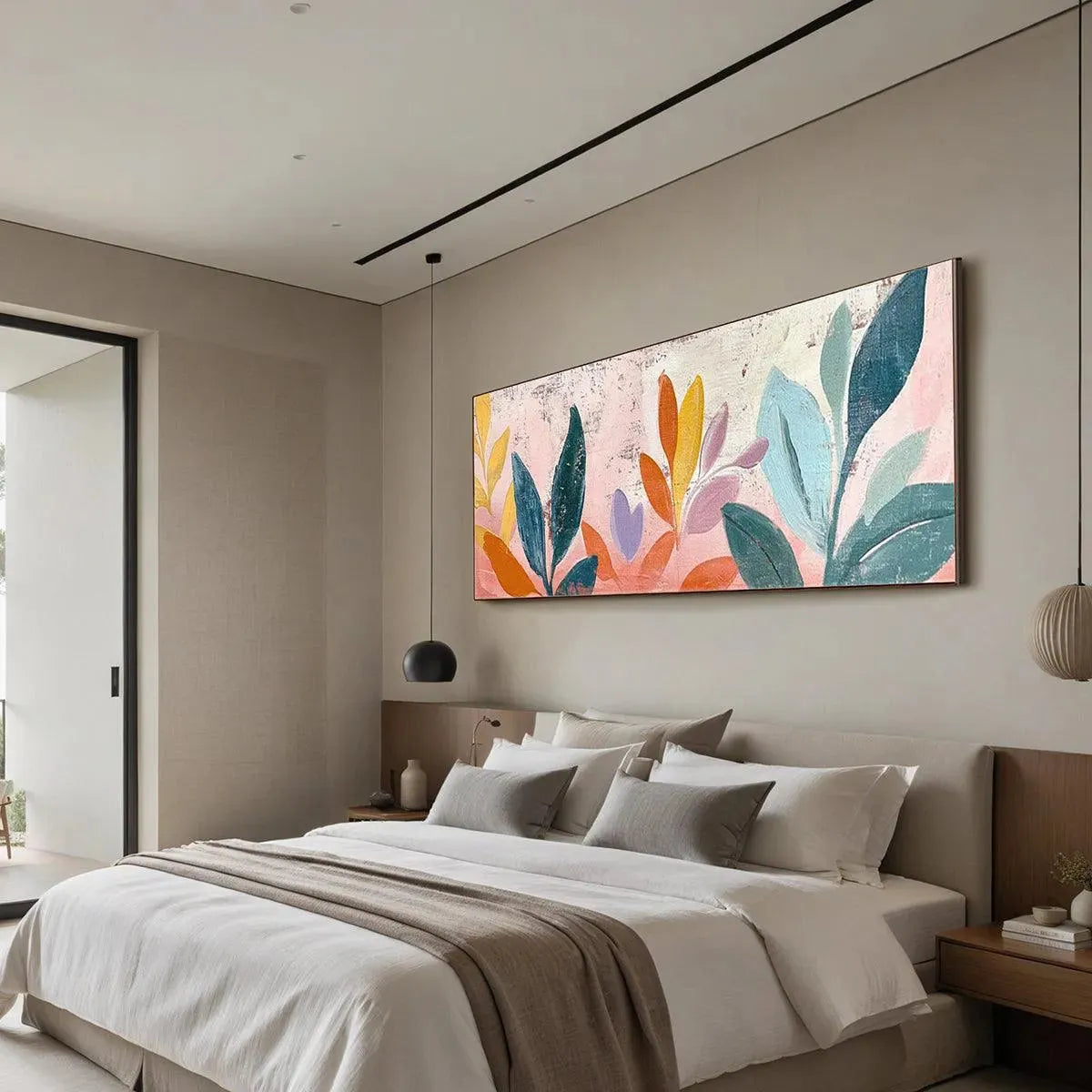 PASTEL BOTANICAL PANORAMIC: Floral Painting, Panoramic Wall Art, Pastel Decor - Image 5