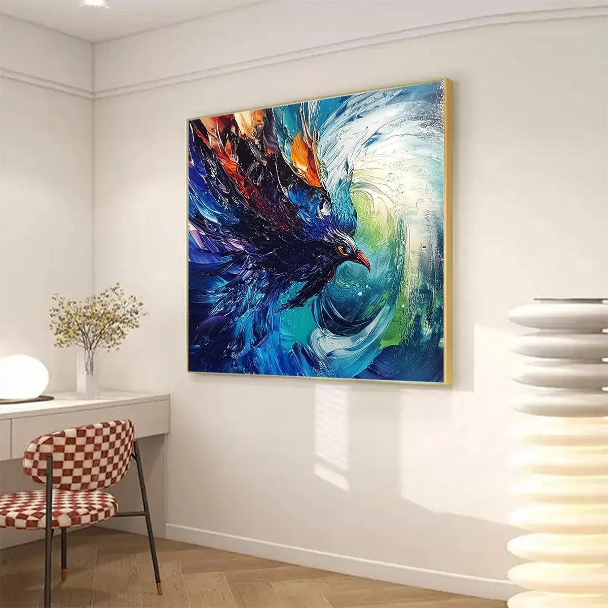 STORM RAZOR: Dynamic Impasto Bird Painting - Image 4
