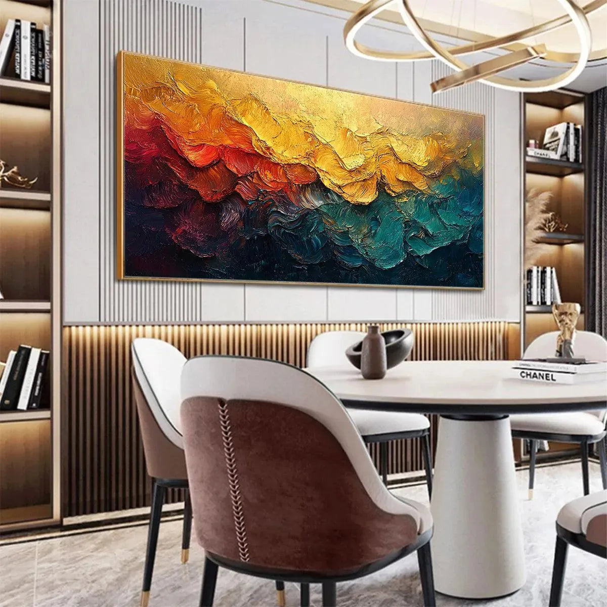 MOLTEN HORIZON: Textured Impasto Abstract Landscape Oil Painting - Image 7