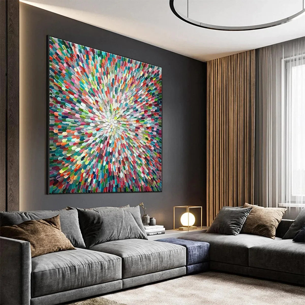 RADIANT BLOOM: Colorful Abstract Impasto Oil Painting - Image 4
