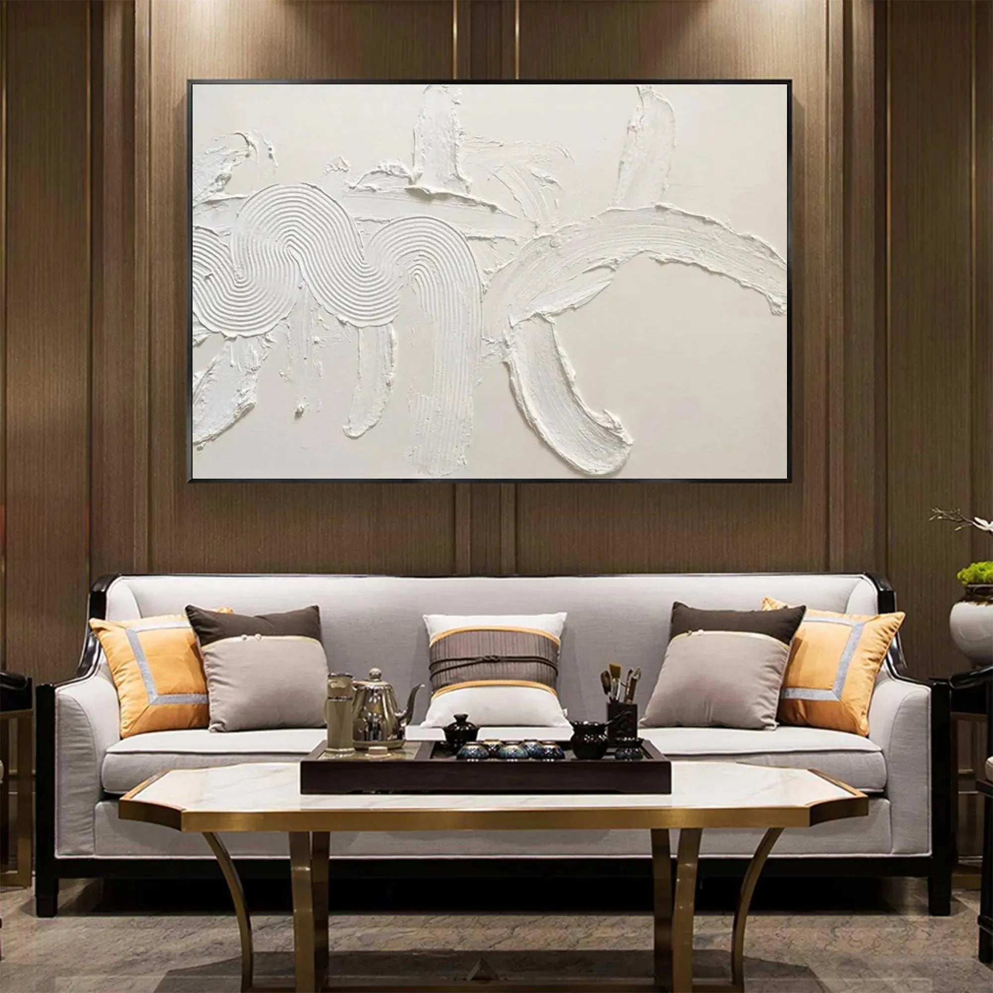 WHITE TEXTURED ABSTRACT: Textured Abstract Painting in White - Image 7