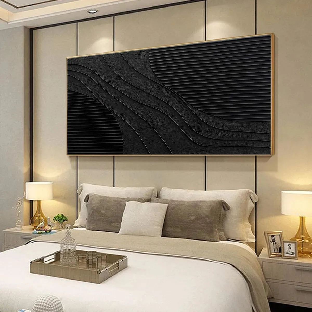 BLACK TEXTURE: Minimalist Textured Painting in Black - Image 3