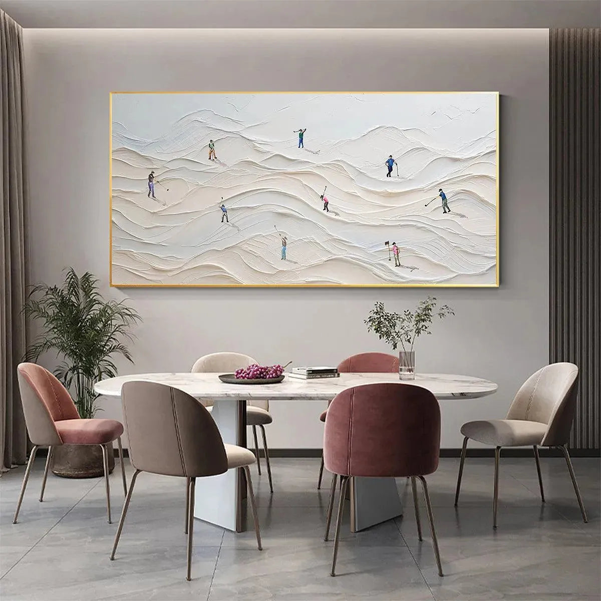 FAIRWAY VISTA: Textured Golf Course Landscape Painting for Office - Image 2