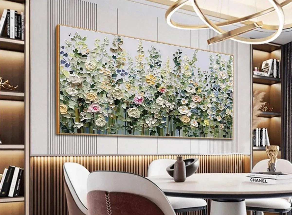 SPRING MEADOW: Textured Impasto Floral Meadow Painting - Image 4