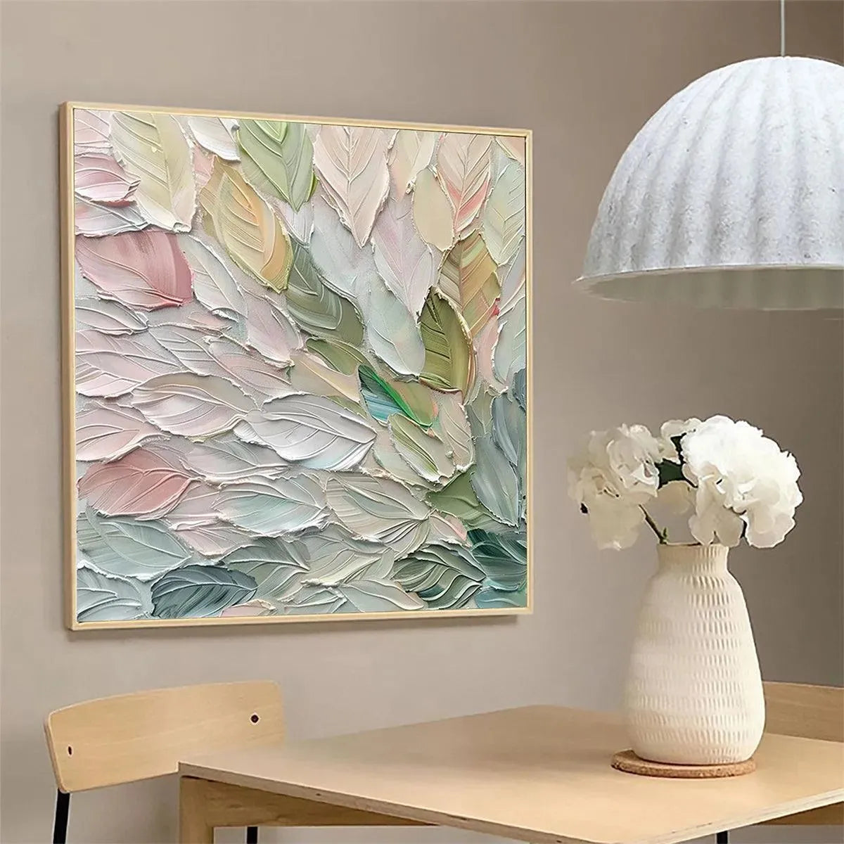 PASTEL DREAM: Square Textured Impasto Floral Painting - Image 2