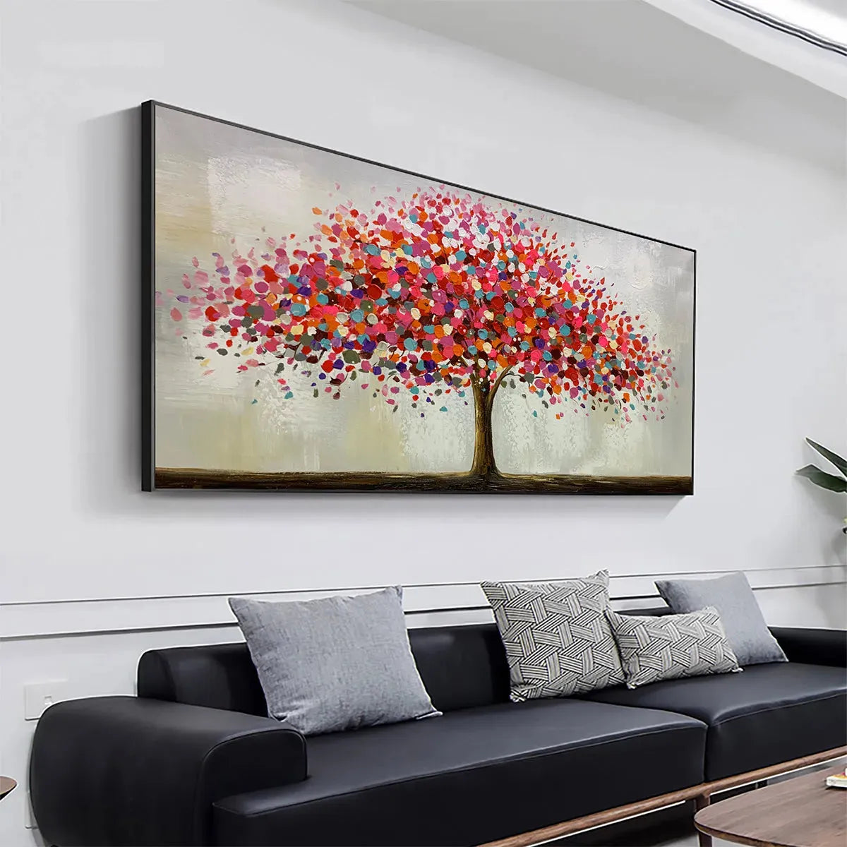 JEWEL TREE: Colorful Abstract Tree Painting, Impasto Texture, Horizontal Canvas, Modern Wall Art - Image 7