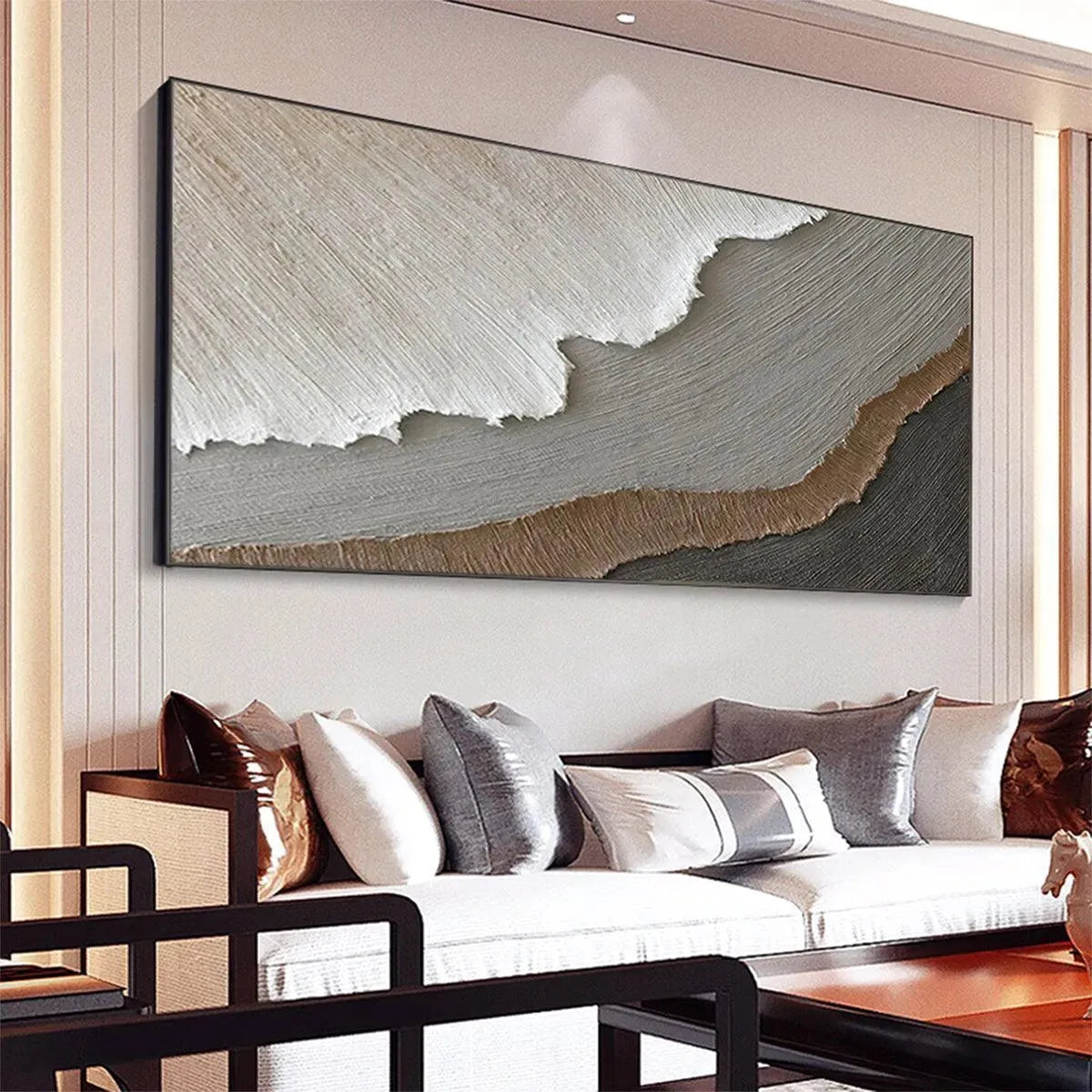 EARTH TONES: Textured Abstract Landscape Painting in Neutral Colors - Image 6