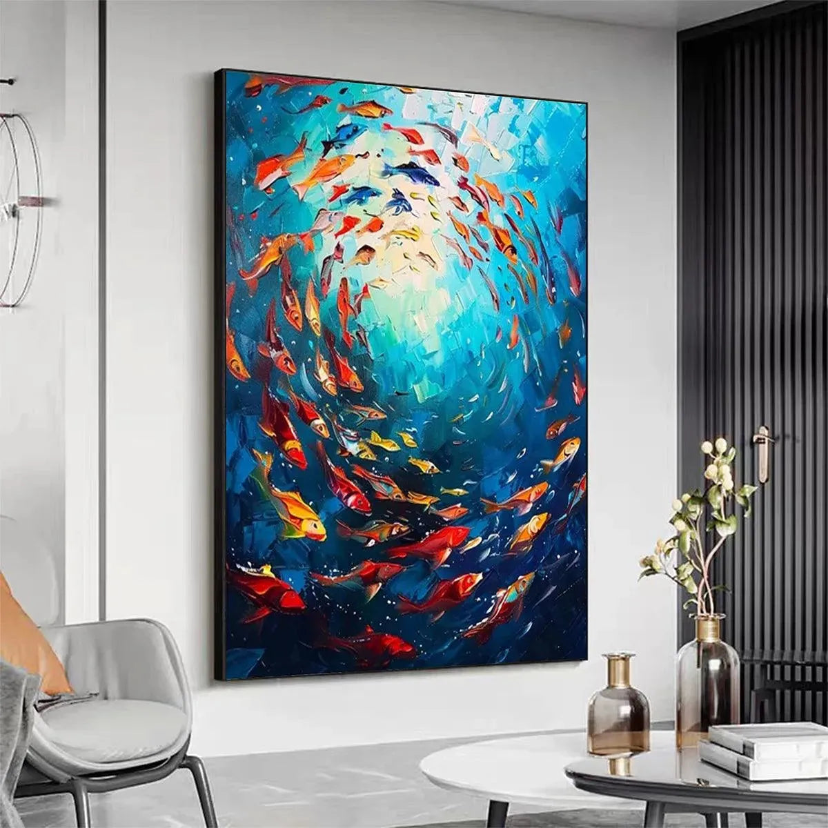CORAL REEF DANCE: Vibrant Painting of Colorful Fish - Image 4