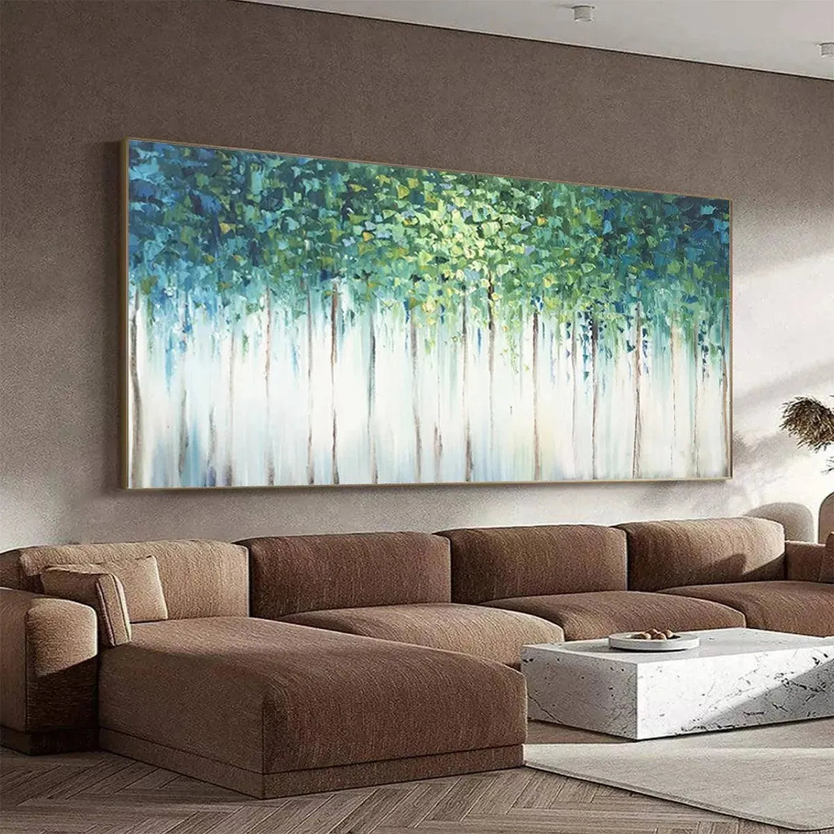 EMERALD FOREST: Abstract Forest Painting in Green and Blue - Image 5