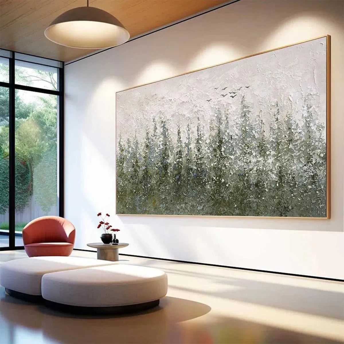 MISTY FOREST: Textured Atmospheric Forest Landscape Painting - Image 7
