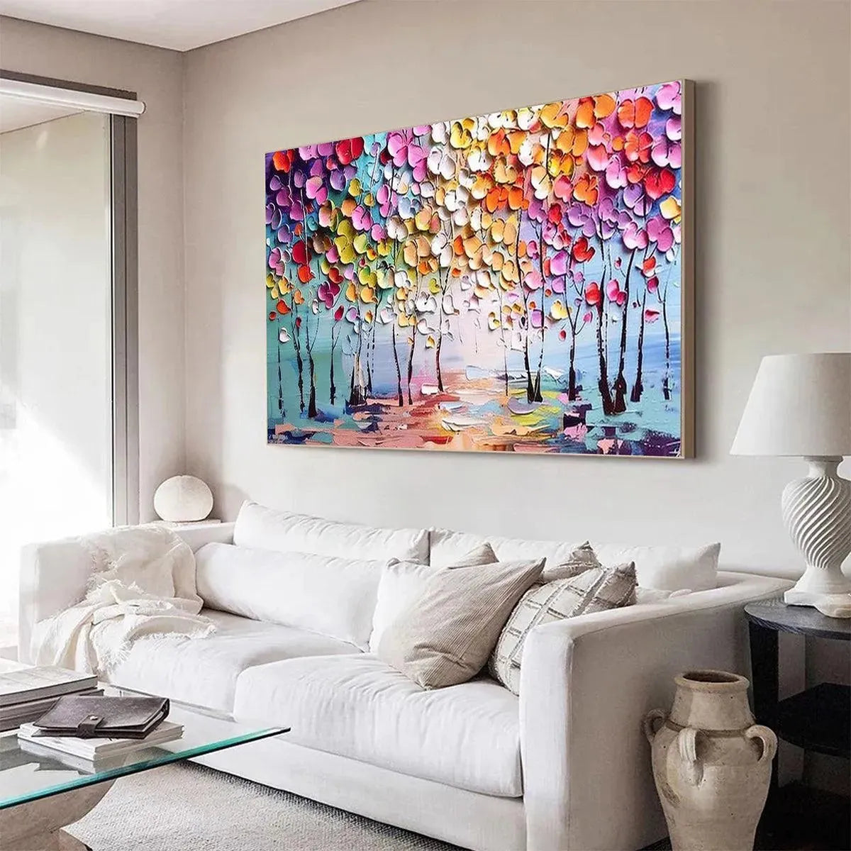 ENCHANTED FOREST: Textured Impasto Forest Painting in Vibrant Colors - Image 5