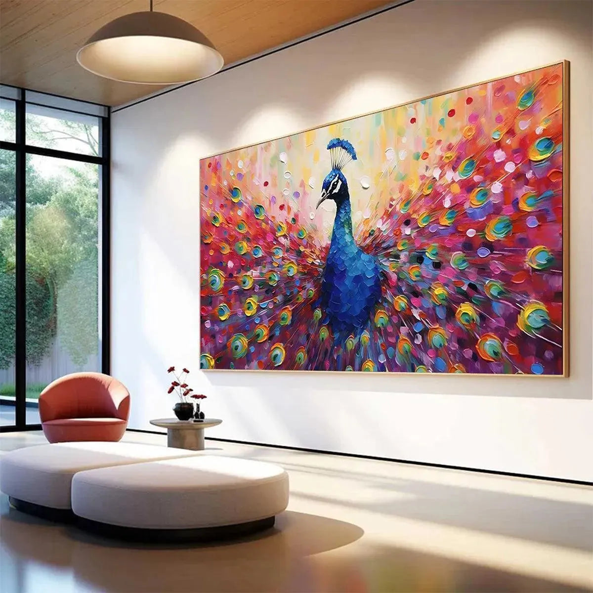 MAJESTIC PEACOCK: Vibrant Peacock Painting on Canvas - Image 7