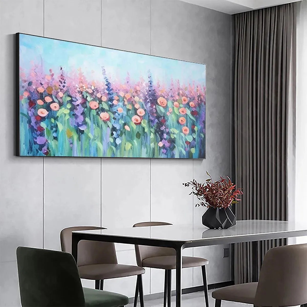 PASTEL MEADOW: Impressionistic Floral Landscape Painting - Image 5