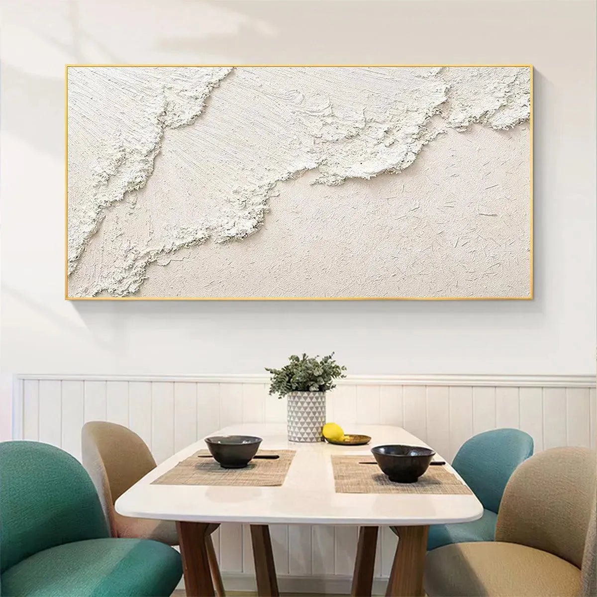 WHITE CREST: Textured White Abstract Seascape Impasto Painting - Image 6