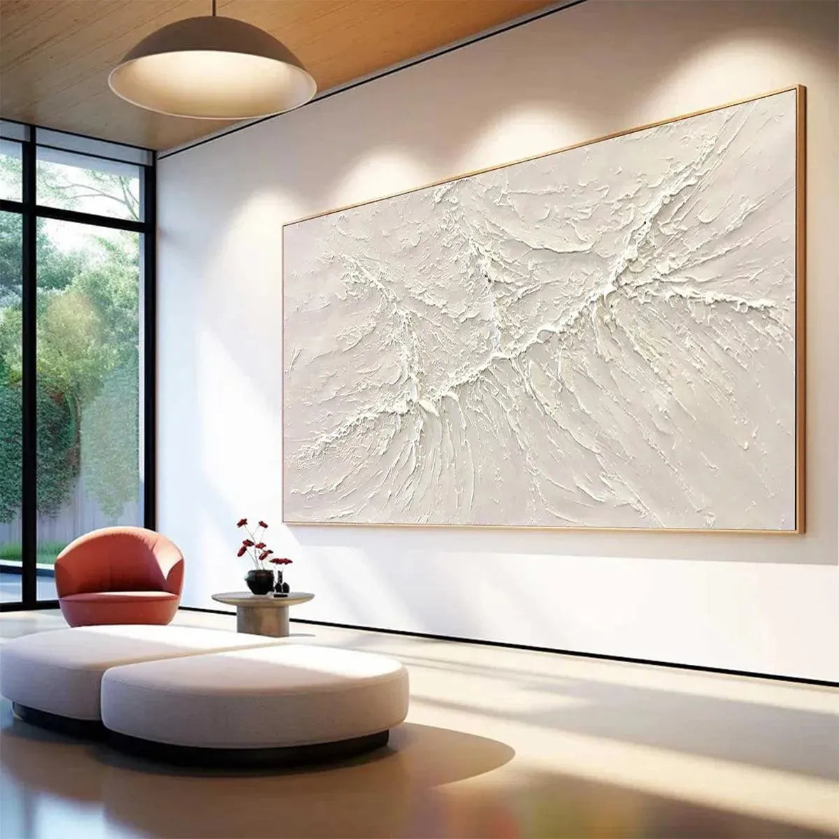 WHITE SANDS: Textured Minimalist Abstract Painting in White - Image 7