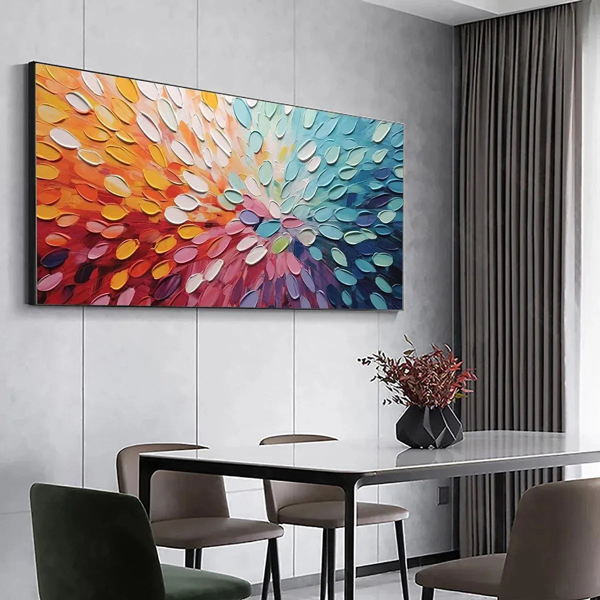 RAINBOW BURST: Textured Abstract Painting in Rainbow Colors - Image 6