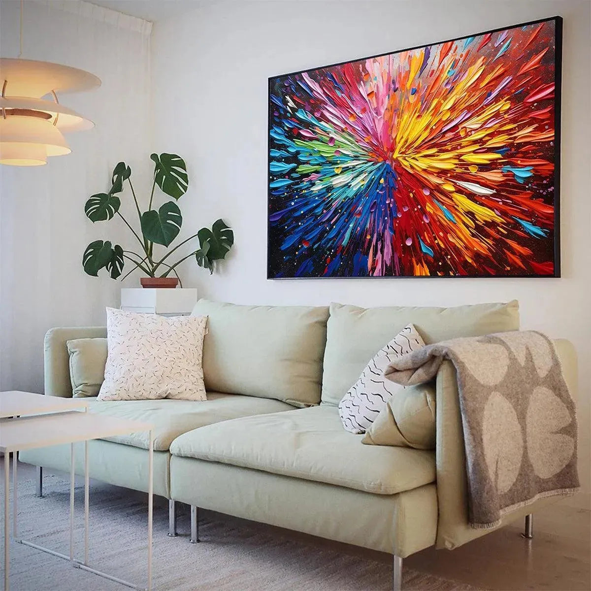 COLOR EXPLOSION: Textured Impasto Abstract Painting in Rainbow Colors - Image 4