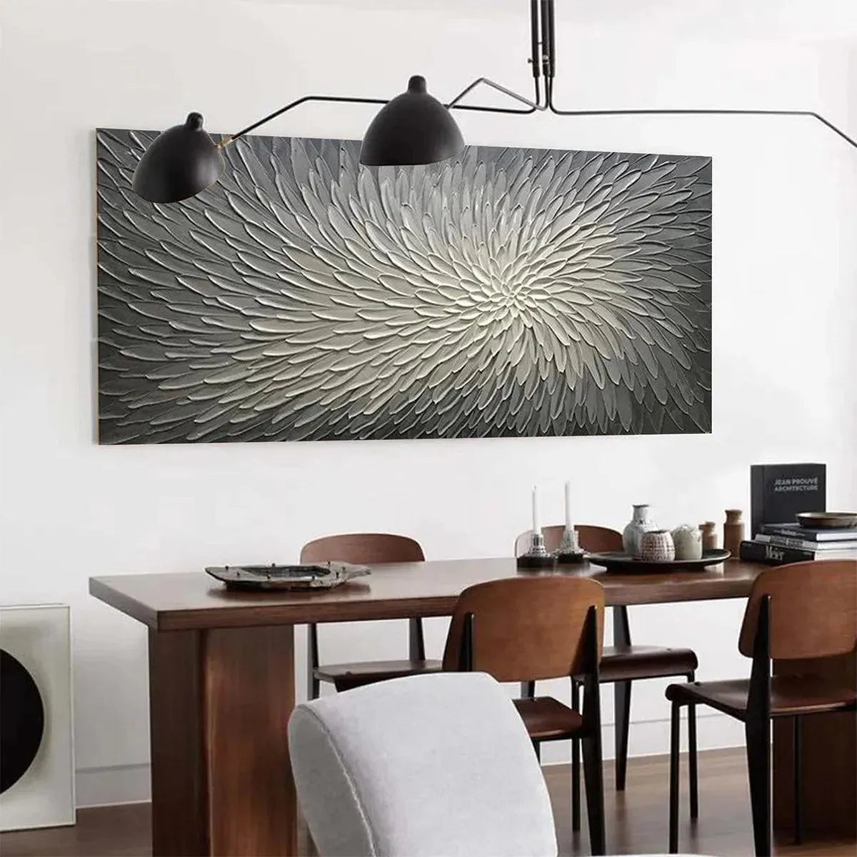 SILVER SWIRL: Textured Abstract Painting in Grey and White - Image 5