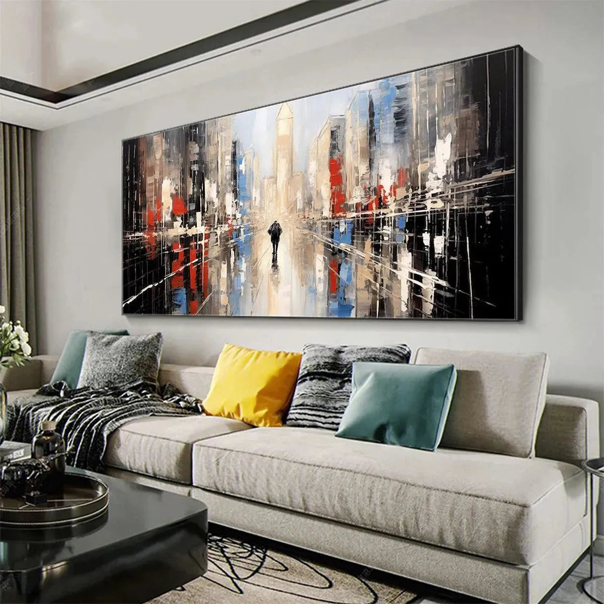 URBAN SOLITUDE: Minimalist Cityscape Painting - Image 6