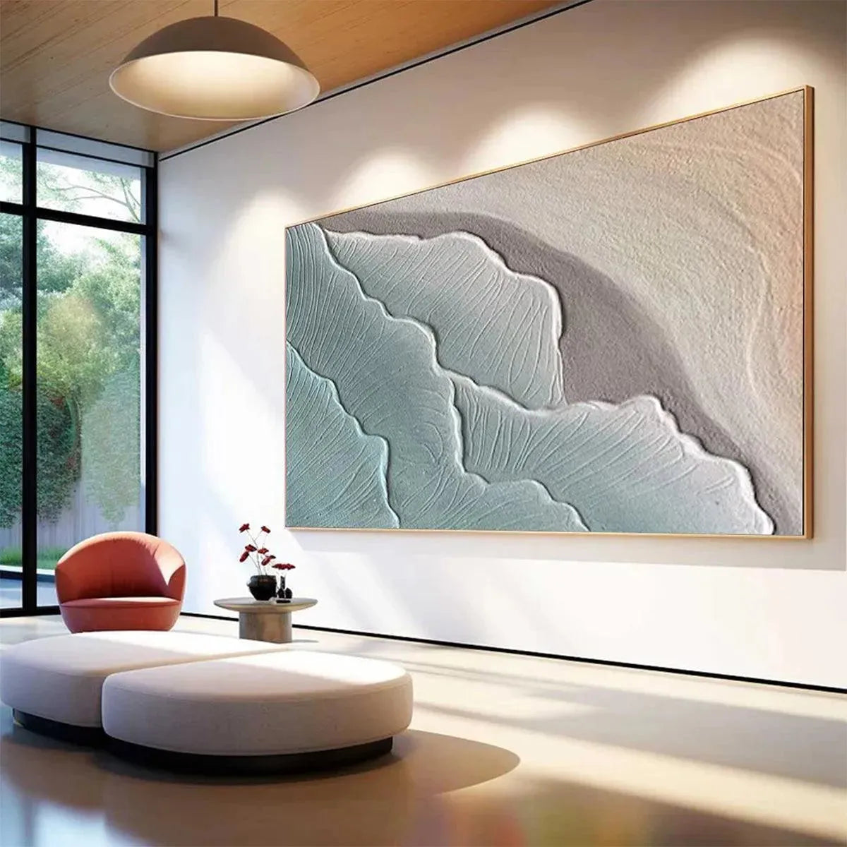 EMERALD WAVES: Textured Abstract Seascape Painting in Teal - Image 4