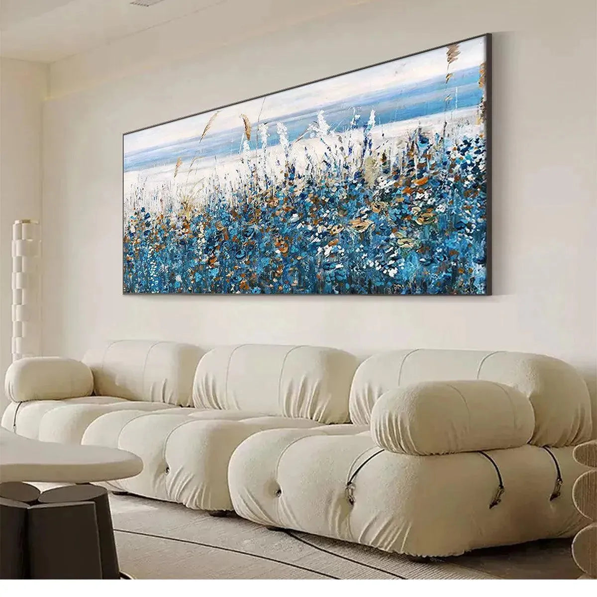 BLUE DUNES: Coastal Landscape Painting with Blue Flowers - Image 4