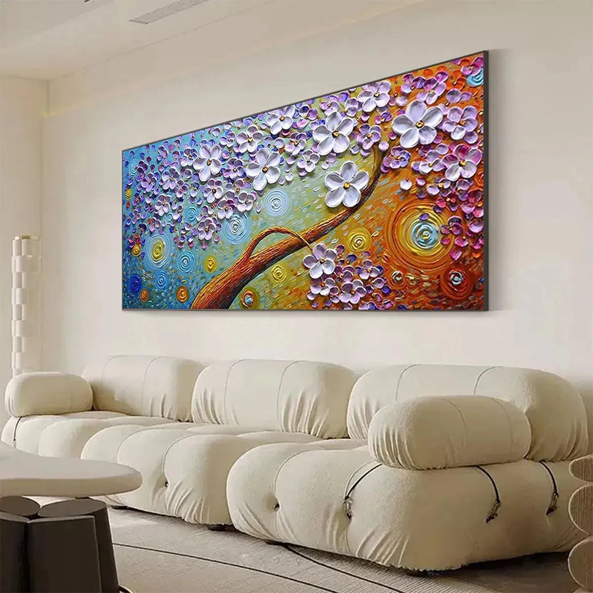 LILAC DREAM: Textured Floral Painting in Purple and Gold - Image 5