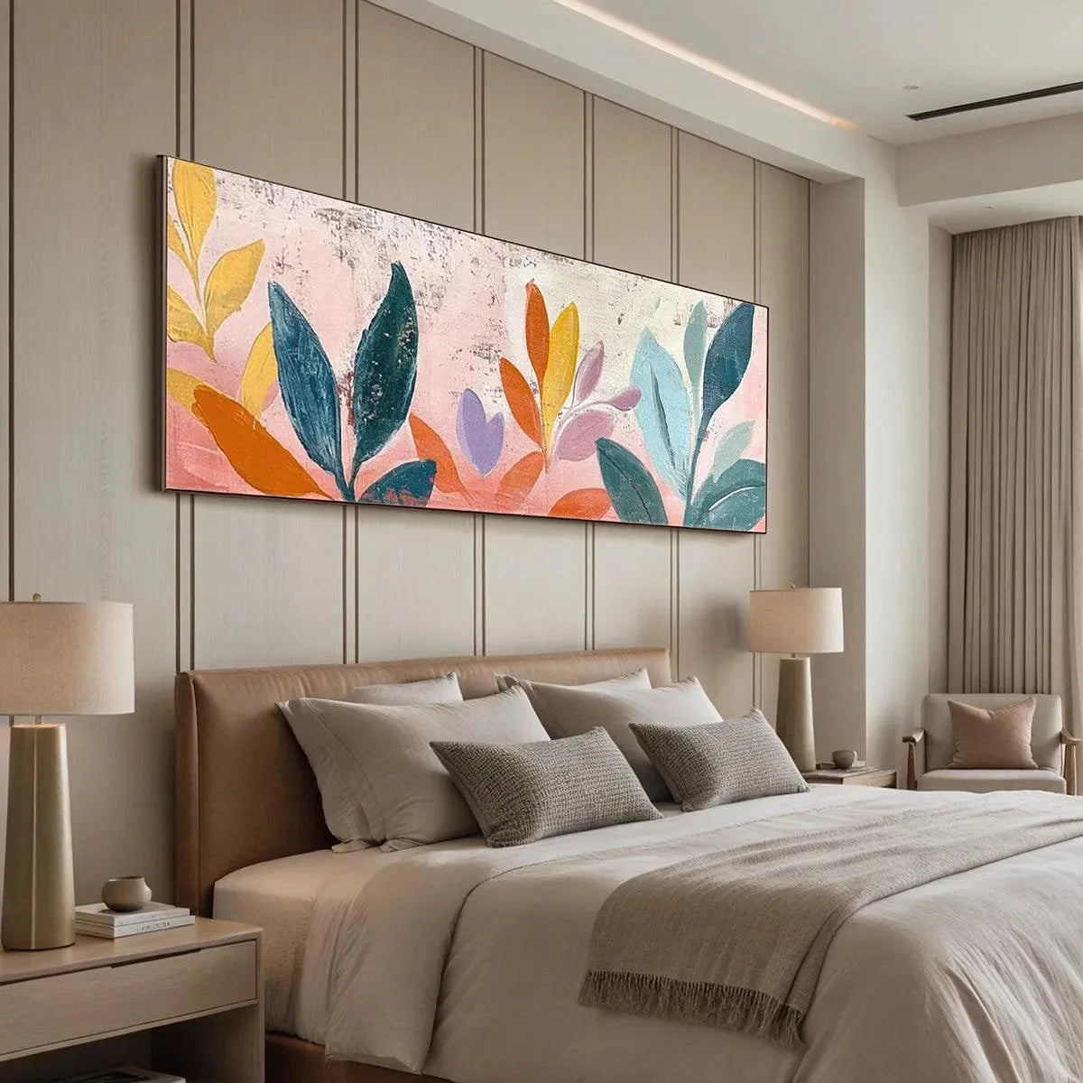 PASTEL BOTANICAL PANORAMIC: Floral Painting, Panoramic Wall Art, Pastel Decor - Image 6